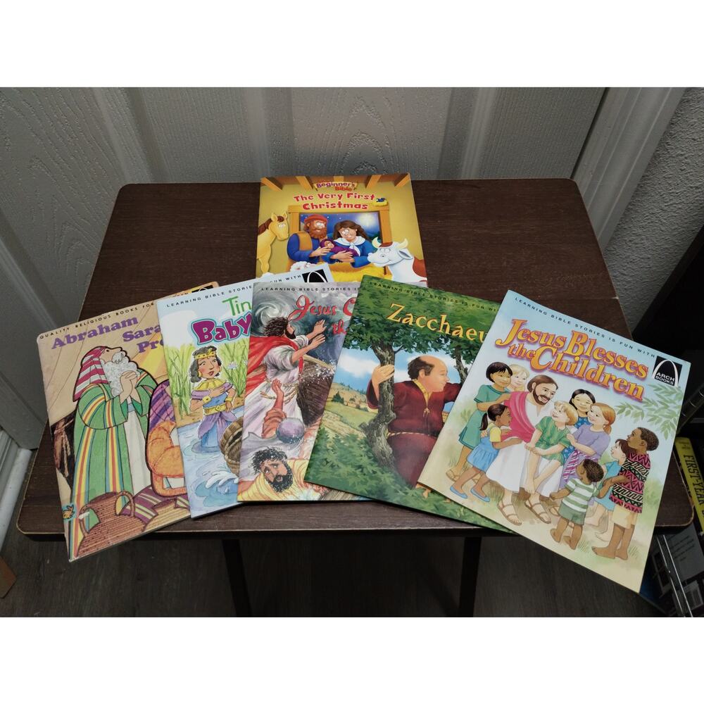 Lot of 5 Childrens Vintage Arch Religious Homeschool & First Christmas Books